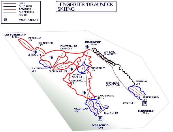 Lenggries Ski Map, Germany